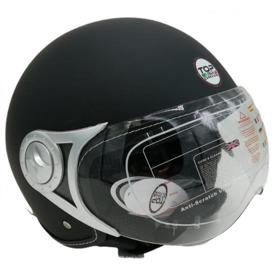 CASCO JET SIRIO MATT MOTO SCOOTER OMOLOGATO ECE VISIERA REMOVIBILE (NERO tg.L)