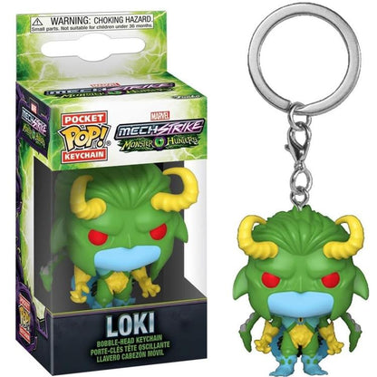 Funko Pop Pocket Keychain Marvel Mech Strike Monster Hunter (Loki) Portachiavi