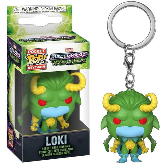 Funko Pop Pocket Keychain Marvel Mech Strike Monster Hunter (Loki) Portachiavi