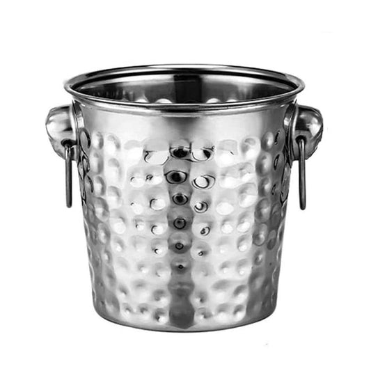 Secchio Per Champagne Secchiello 5L Porta Ghiaccio Da Tavola Acciaio Martellato