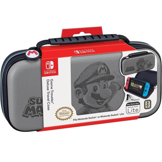 Nintendo Switch Deluxe Travel Case Custodia Super Mario Grey Compatib. Oled/Lite