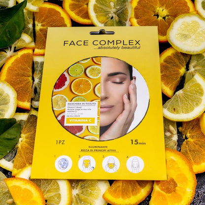 Face Complex Maschera Tessuto Viso Decongestionante Schiarente Rughe |Vitamina C