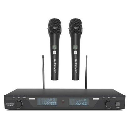 Sistema Microfonico Display Coppia 2 Microfoni Gelato Wireless Uhf Professionale