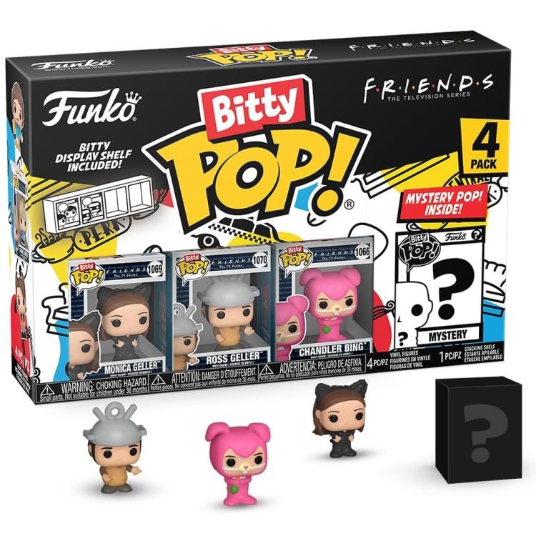 Funko Bitty Pop! Friends: 4Pack Monica Geller/Ross Geller/Chandler Bing +Mystery