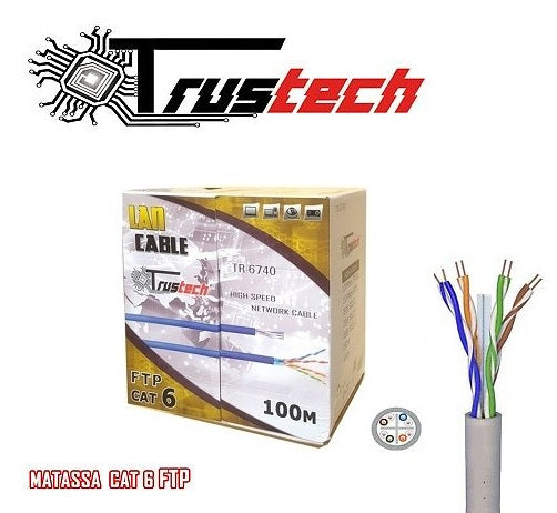 Matassa Da 100 M Mt Metri In Rame Ftp Cat6 Cavo Di Rete Lan Ethernet Filo Per Pc