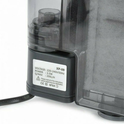 Filtro Zainetto Esterno Per Pulizia Acquario Effetto Cascata Pompa 200L/H |Xp-09