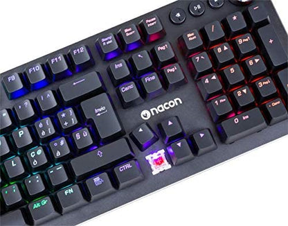 Nacon Tastiera Gaming Semi-Meccanica Usb 6 Tasti Macro Pc Led Windows Rgb Cl-520