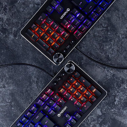 Nacon Tastiera Gaming Semi-Meccanica Usb 6 Tasti Macro Pc Led Windows Rgb Cl-520