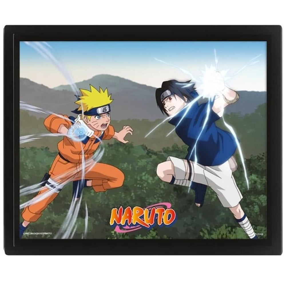 Pyramid International Naruto - Cornice Poster Effetto Animato Lenticular 3D - (Una Lotta per il Potere) Clash of Power