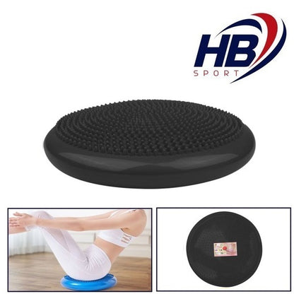 CUSCINO EQUILIBRIO GONFIABILE BALANCE PROPRIOCETTIVO DISCO YOGA PILATES | NERO