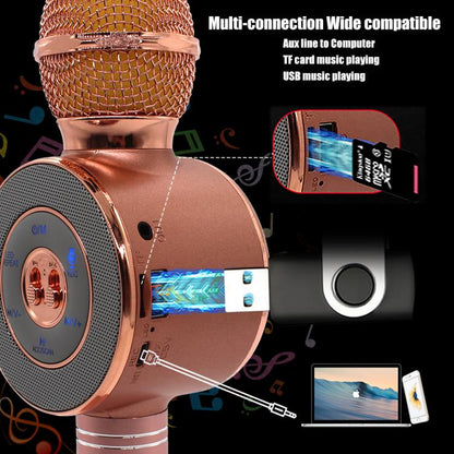 Microfono Karaoke Altoparlante Bluetooth Wireless Con Speaker Cassa Led -No Filo