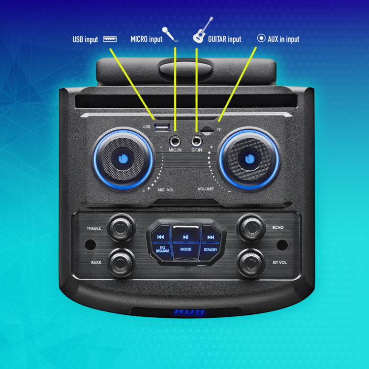 Ngs Cassa Portatile Ricaricabile 300W Amplificata Dj Party Trolley Bluetooth Tws