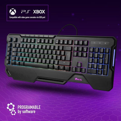 Ngs Tastiera Wired Gaming Rgb Led Programmabile Usb 5 Macro Con Piedini Gkx-450