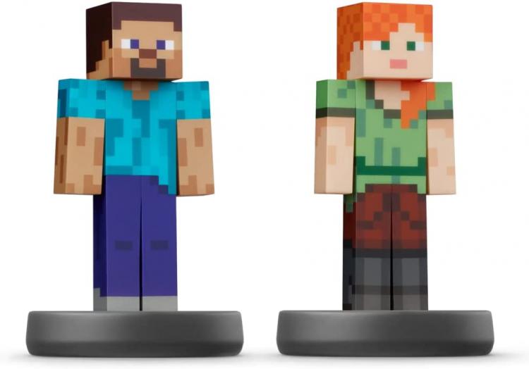 AMIIBO NINTENDO SWITCH STEVE & ALEX SUPER SMASH BROS. COLLECTION MINECRAFT