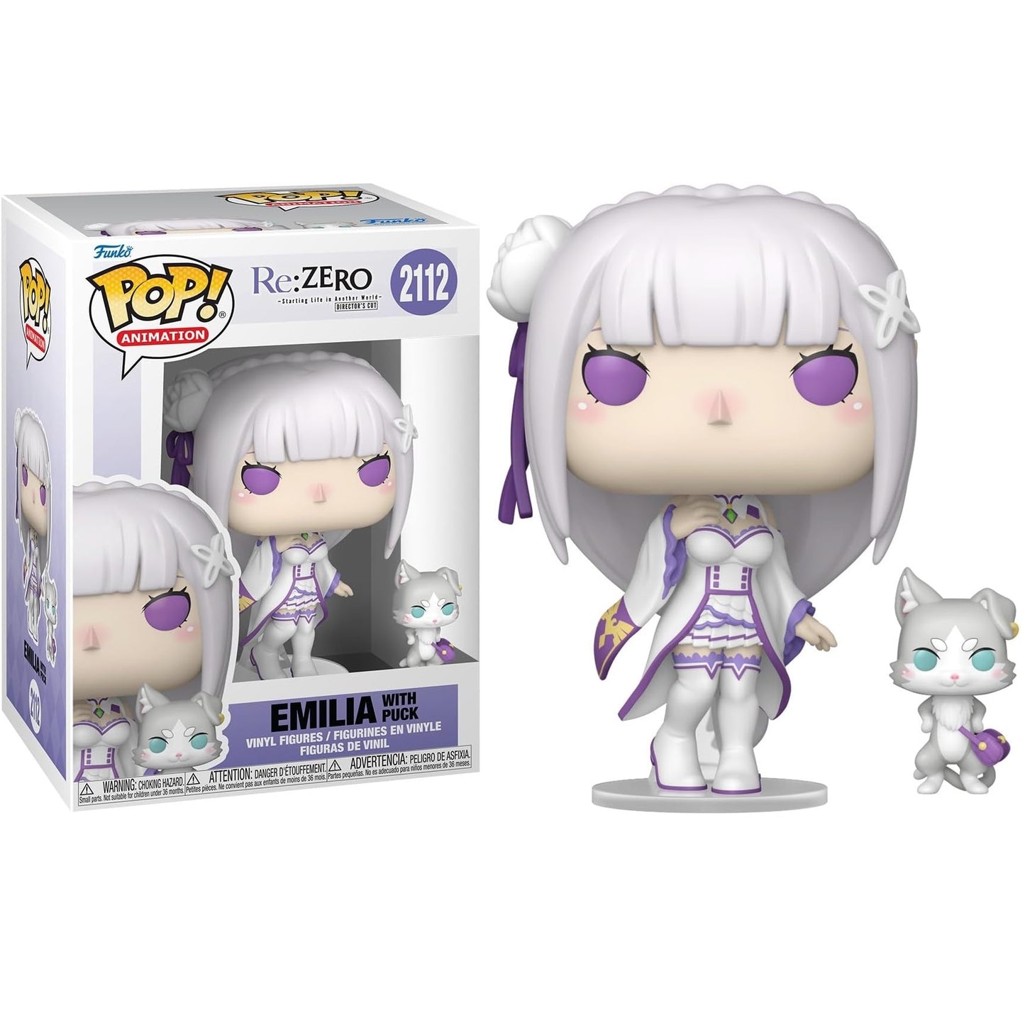 Funko Pop! Animation Re: Zero Directors's Cut - (2112) Emilia w/ Puck Vinyl Figure 9cm