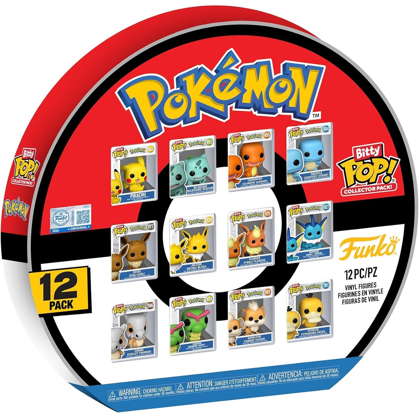 Funko Bitty Pop! Collector Pack 12pz (Pokemon) - Mini Vinyl Figure Pikachu, Eveee, Charmander, Squirtle e altri
