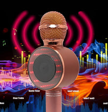 Microfono Karaoke Altoparlante Bluetooth Wireless Con Speaker Cassa Led -No Filo
