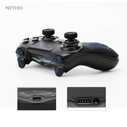 Nitho Controller Ps4 Ps3 Pc Windows Gamepad Pad Wireless Adonis Black Blue Usb