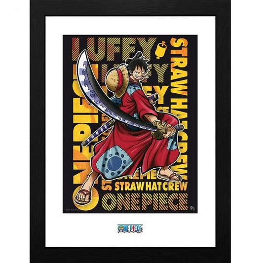 ABYSTYLE ONE PIECE MONKEY D LUFFY WANO ARTWORK RUBBER QUADRO INCORNICIATO POSTER