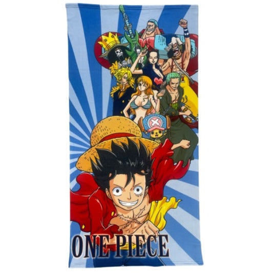 Telo Mare One Piece Crew Luffy Beach Asciugamano Microfibra Da Spiaggia 140X70Cm