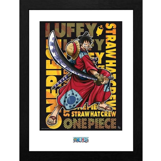 ABYSTYLE - ONE PIECE (LUFFY IN WANO ARTWORK) POSTER INCORNICIATO STAMPA CORNICE