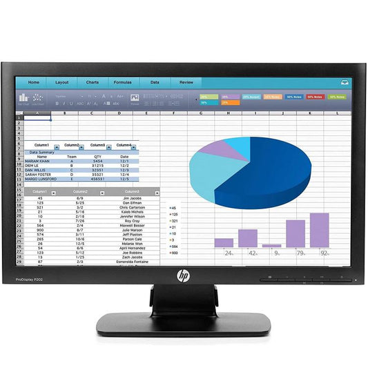 Hp Monitor P202 20" Hd Led Vga / Displayport Black K7X27Aa - Rigenerato Grado A