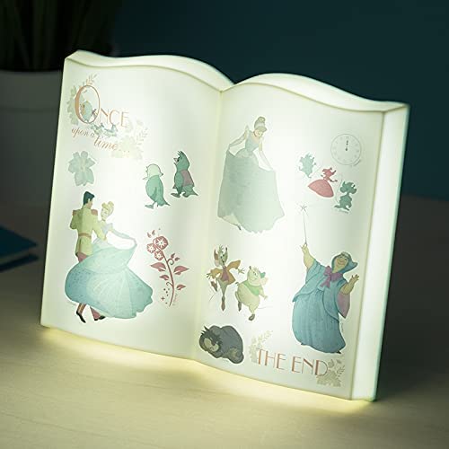 Paladone Disney Cenerentola Lampada Libro Con Stickers Logo Book Lamp Da Tavolo