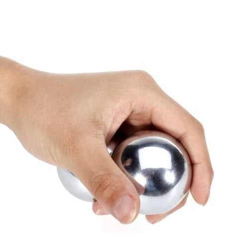 COPPIA 2 SFERE CINESI BAODING PALLE CROMATE ANTISTRESS ESERCIZI MANO E MASSAGGIO