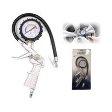 Pistola Compressore Per Gonfiaggio Pneumatici Con Manometro Pressione Gomme Clip