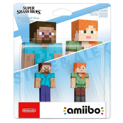 AMIIBO NINTENDO SWITCH STEVE & ALEX SUPER SMASH BROS. COLLECTION MINECRAFT