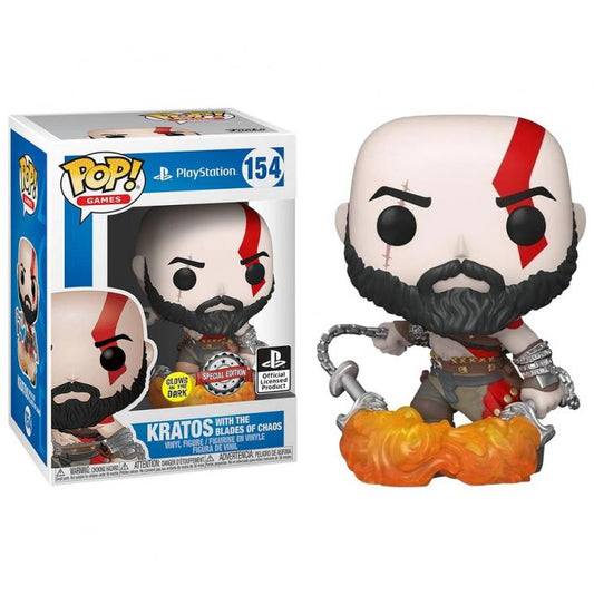 Funko Pop Games Kratos W/Blade Of Chaos (154) Special Edition God Of War G.I.T.D