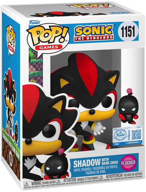 Funko Pop! Games: Sonic The Hedgehog (1151) Shadow With Dark Chao (Special Edition) Flocked Vinyl Figure 9cm