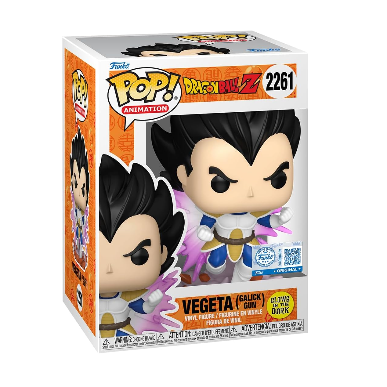 Funko Pop ! Animation Dragon Ball Z - (2261) Vegeta (Galick Gun) - Special GLOW Vinyl Figure 9Cm