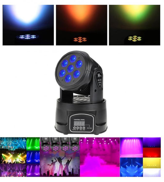 Testa Mobile Rotante Faro Disco Dj Par Led Rgbw 80W Dmx Wash Proiettore Programm