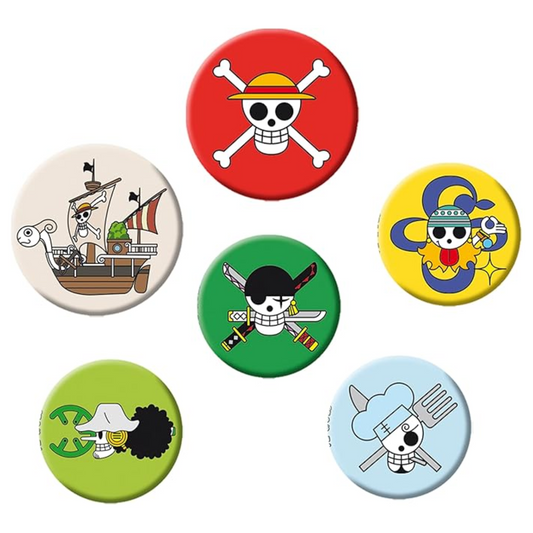 Abystyle One Piece Button Badges Skull Set 6 Spille Logo One Piece