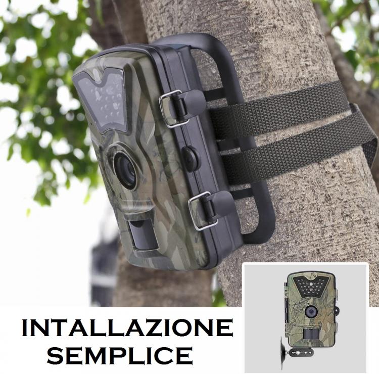 Fototrappola Mimetica Videocamera Spia Telecamera Caccia 24 Led Infrarosso Ip66