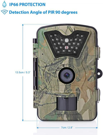 Fototrappola Mimetica Videocamera Spia Telecamera Caccia 24 Led Infrarosso Ip66