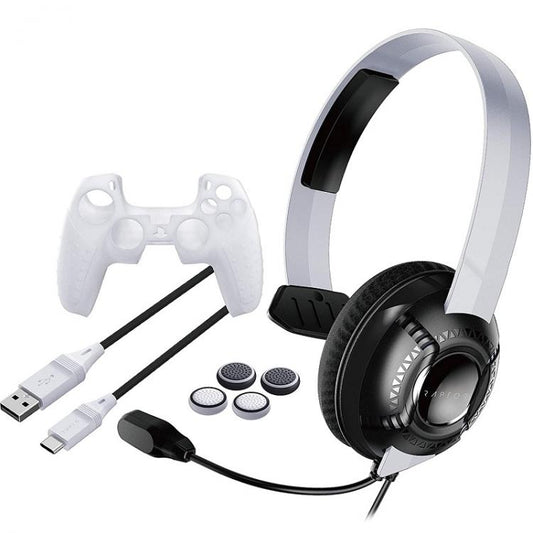 Raptor Gaming Player Kit Ps5 Bundle Con Cuffia Mono Play Station 5 Bianco/Nero