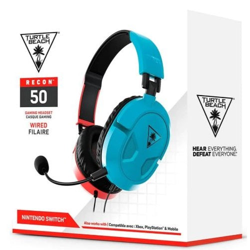 Turtle Beach Cuffie Gaming Recon 50 Nintendo Switch Neon Red/Blue Wired Gioco