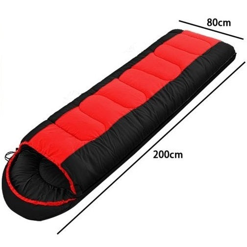 Sacco A Pelo 5° Estivo/Invernale Campeggio Cappuccio Impermeabile 200X800 Rosso