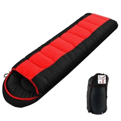 Sacco A Pelo 5° Estivo/Invernale Campeggio Cappuccio Impermeabile 200X800 Rosso