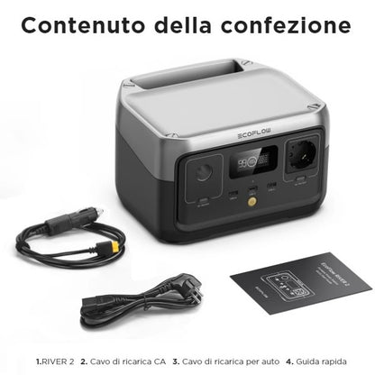 Ecoflow River 2 Power Station Generatore Solare Portatile 256Wh Wifi/Bluetooth