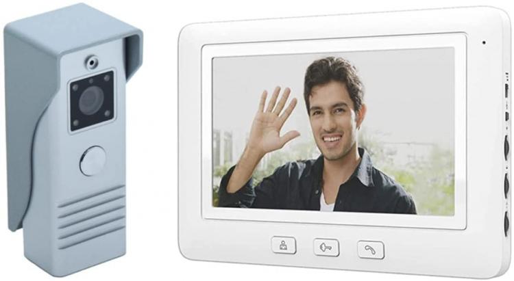 Kit Videocitofono Monofamiliare Mono Monitor 7''  Telecamera Apriporta | Grigio