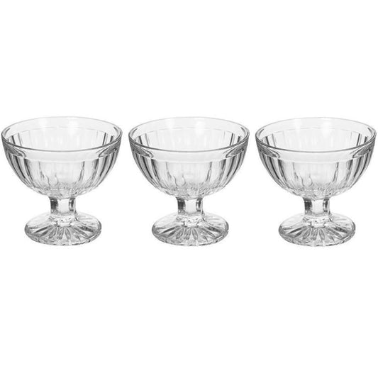 Set 3Pz Coppette Gelato In Vetro Roma 3 Pezzi Bicchieri Da 180Ml Coppa Dessert