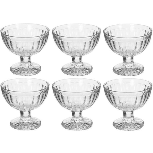 Set 6Pz Coppette Gelato In Vetro Roma 6 Pezzi Bicchieri Da 180Ml Coppa Dessert