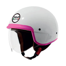 Casco Baby Moto Scooter Omologato per Bambini Visiera Bianco/Rosa Tg.YM 51-52 cm