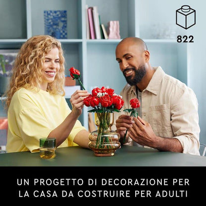 Lego - Icons: Flowers Bouquet Di Rose Mazzo Fascio Di Fiori Costruzione Da 822Pz