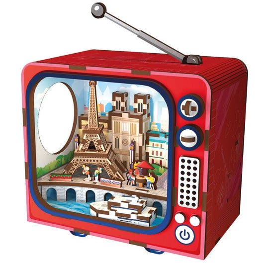 Mathv Puzzle 3D Vintage TV Paris Nourishes The Soul (MNH0004)