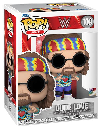 Funko Pop ! Wwe Wrestling - Dude Love (109) Vinyl Figure 9Cm Wrestler Glasses