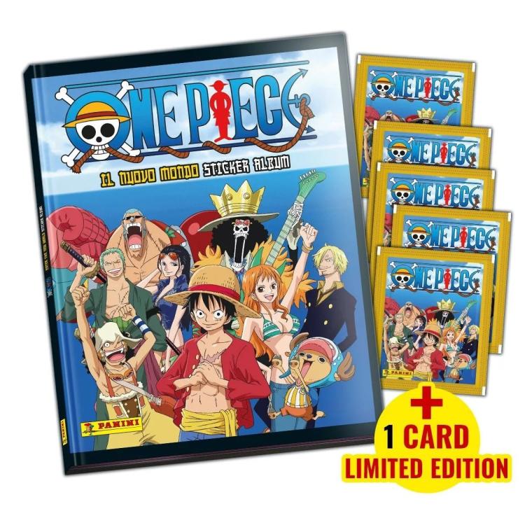 Panini One Piece Sticker Starter Set Album + 5 Bustine + 2 Card Limited Edition